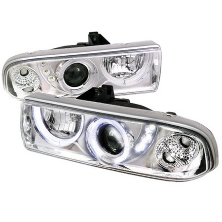 Overtime Projector Headlight for 98 to 04 Chevrolet S10- Chrome - 8 x 16 x 17 in. OV3197494